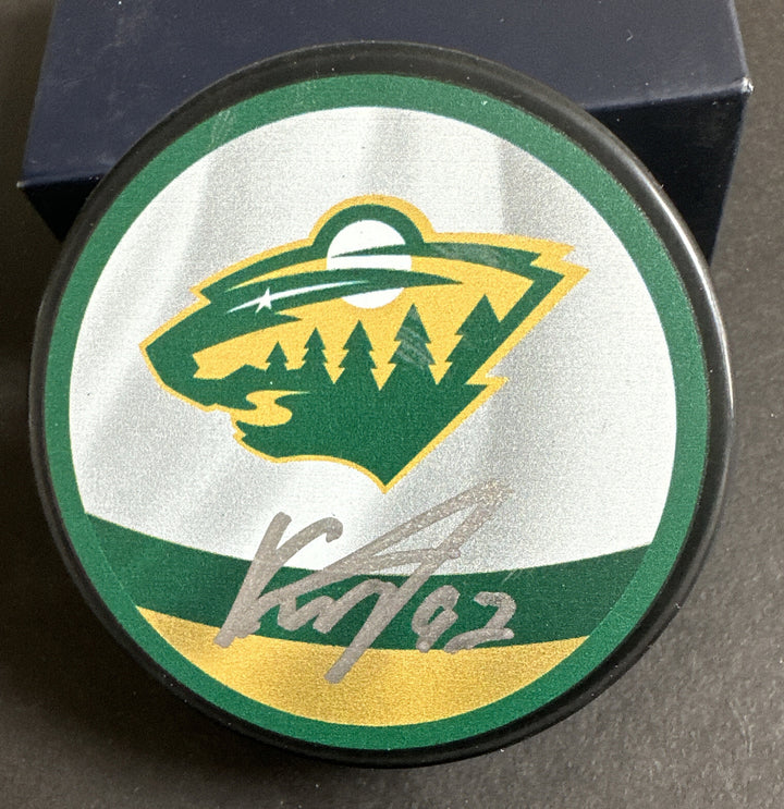 Kirill Kaprizov Signed Minnesota Wild Logo Official Game Puck Fanatics Mint Auto