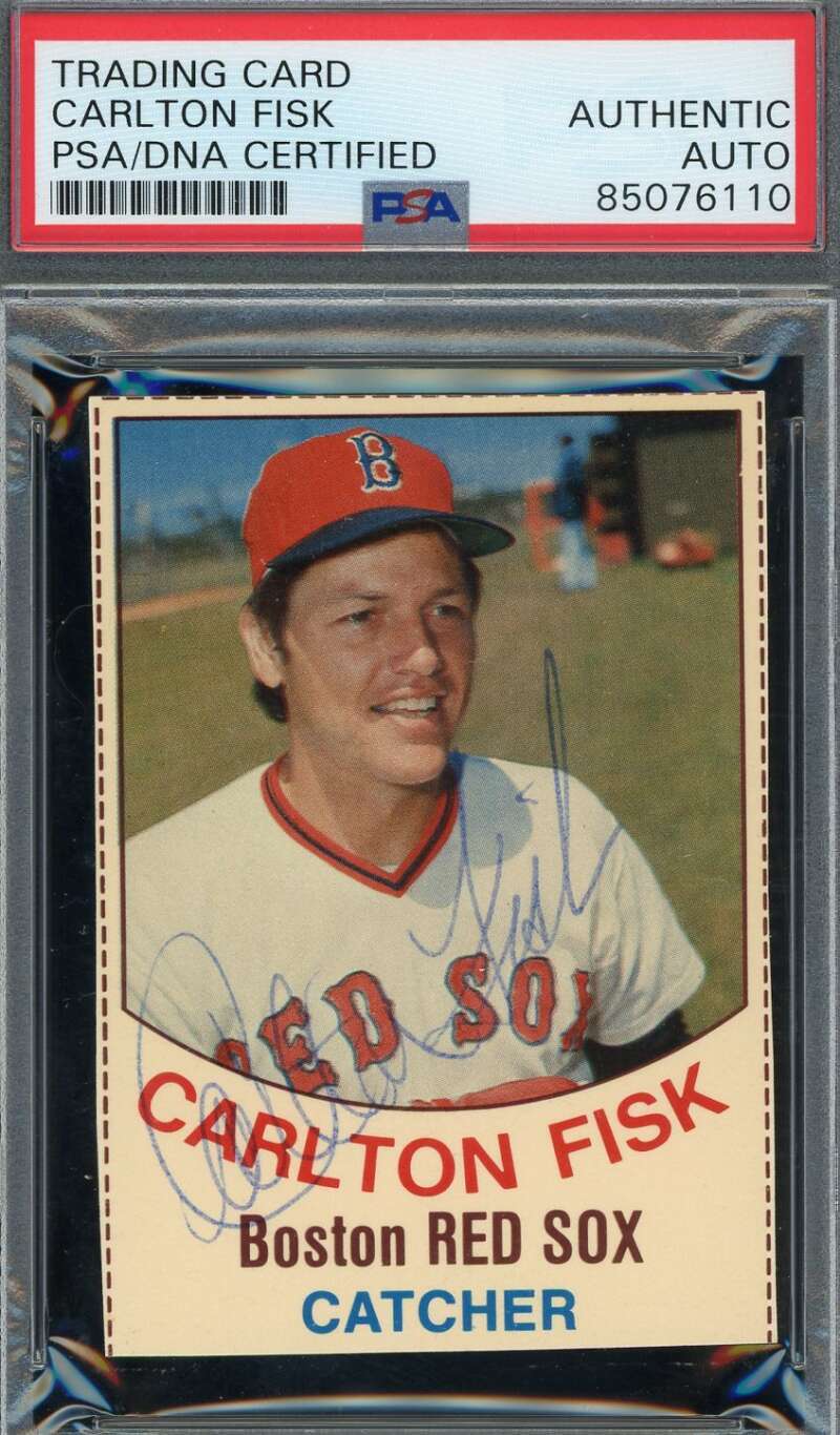 Carlton Fisk PSA DNA Coa Vintage Signed 1977 Hostess Autograph