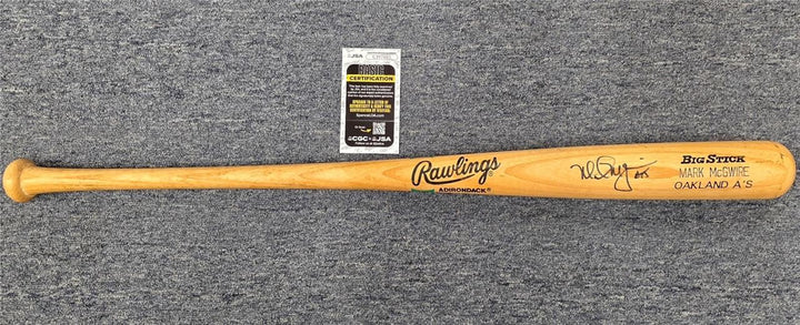 Mark McGwire signed Oakland Athletics Game Model Bat autograph ~ JSA