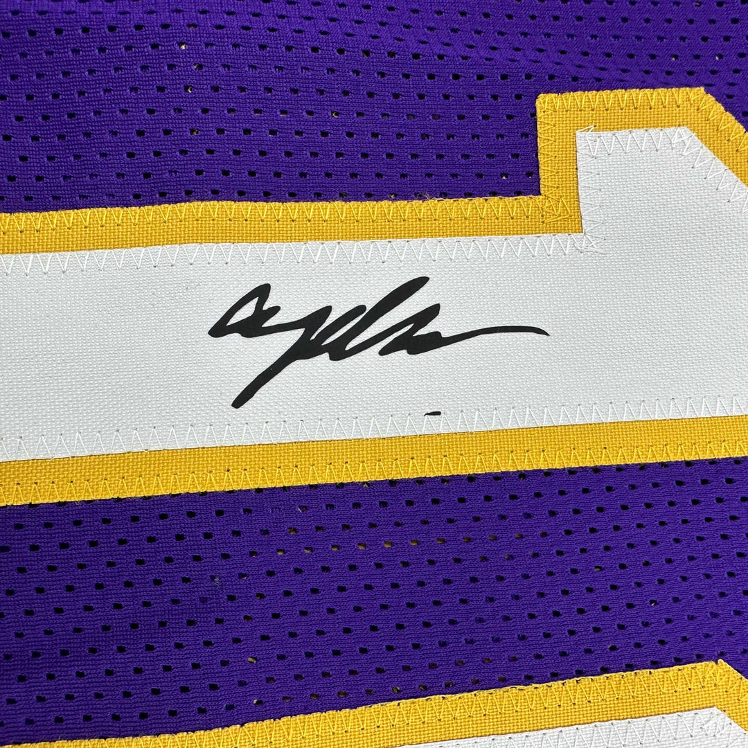 Facsimile Autographed Angel Reese LSU Purple Reprint Jersey Size Men's XL