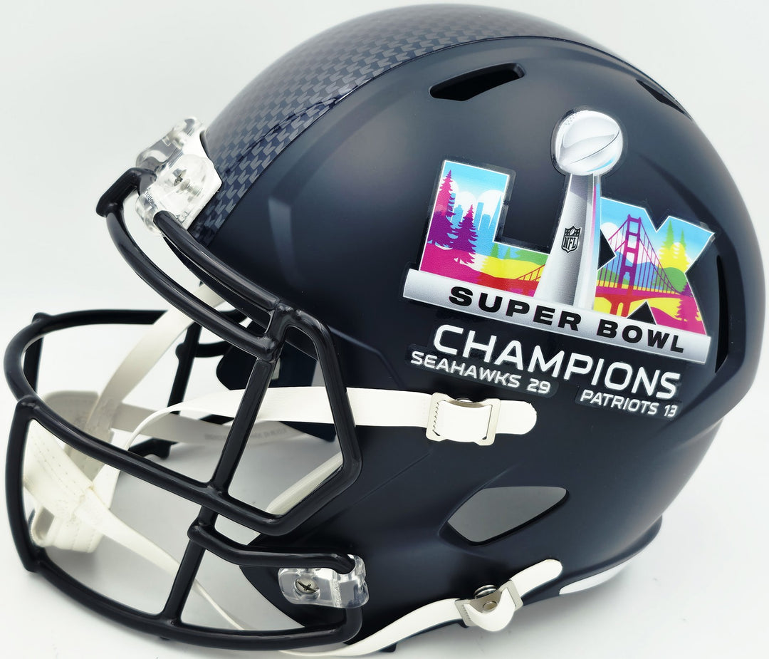 Leonard Williams Signed Seahawks Blue Full Size SB LX Champions Logo Speed