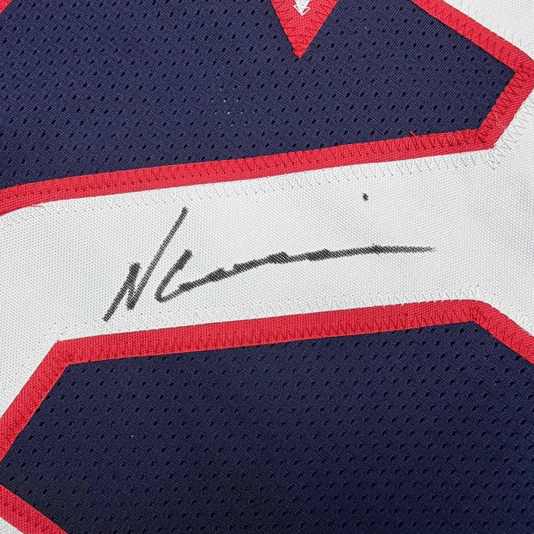 Framed Signed Nico Collins 35x39 Houston Blue Current Jersey JSA COA