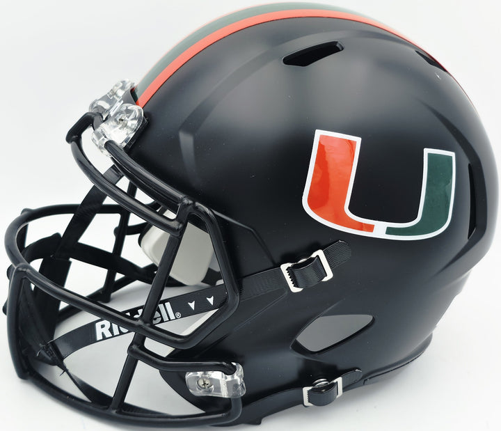 Malachi Toney Auto Hurricanes Night Black Alternate Full Sz Speed Rep Helmet