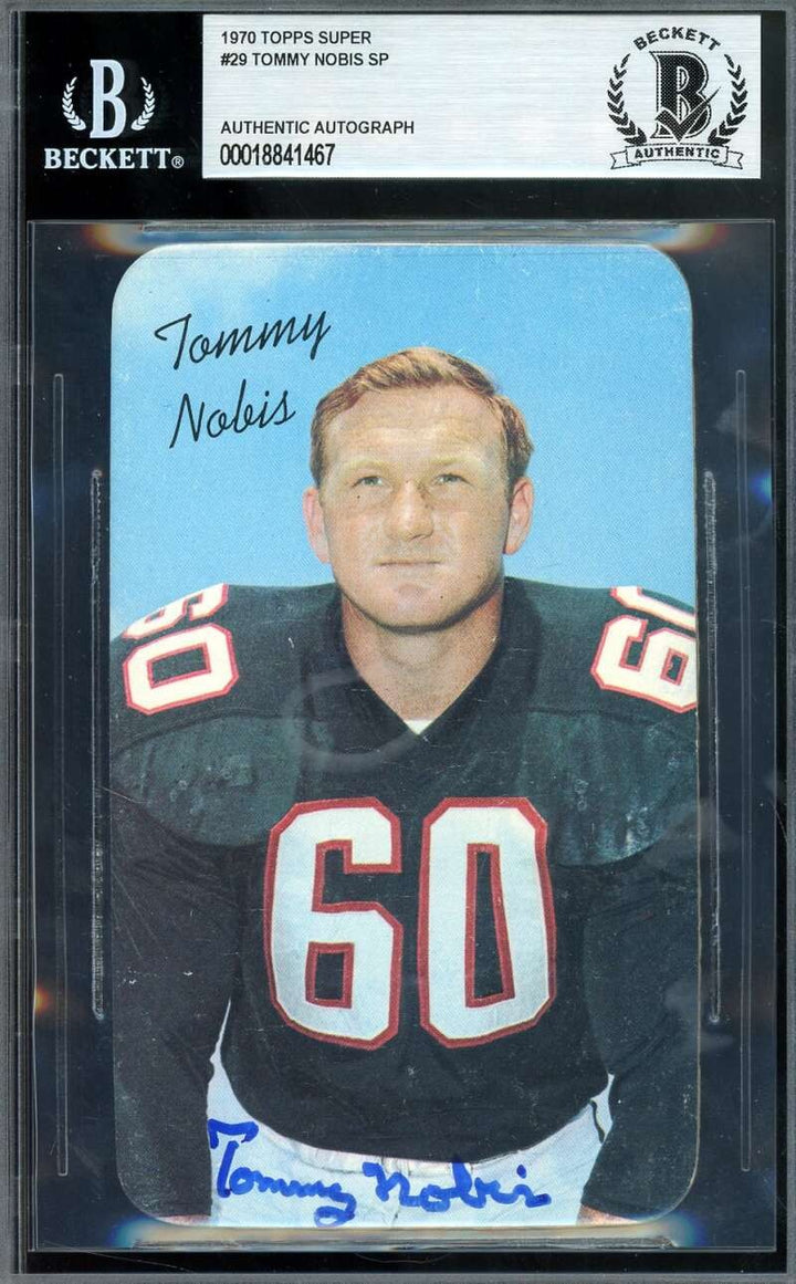 Tommy Nobis Beckett BAS Signed 1970 Topps Super Autograph