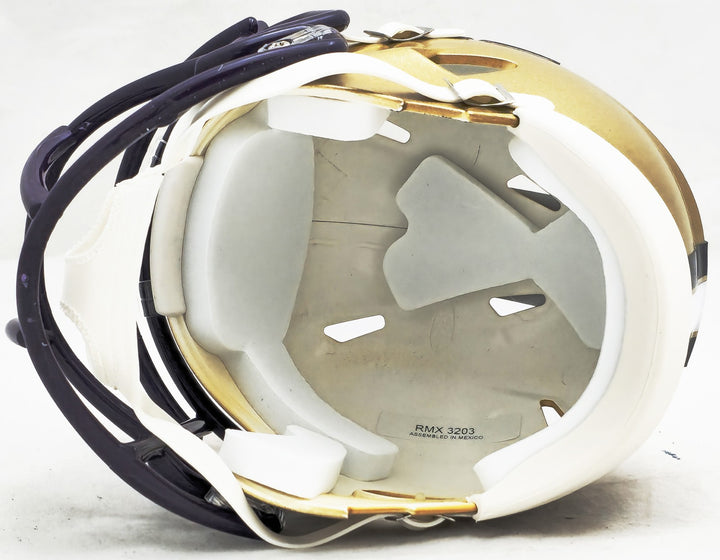 Jalen McMillan Auto Signed Washington Huskies Gold Speed Mini Helmet MCS Holo