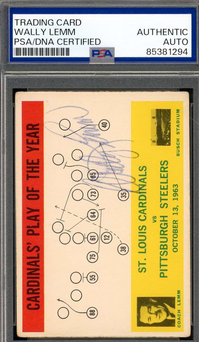 Wally Lemm PSA DNA Vintage Signed 1964 Philadelphis Gum Rare D.88 Autograph