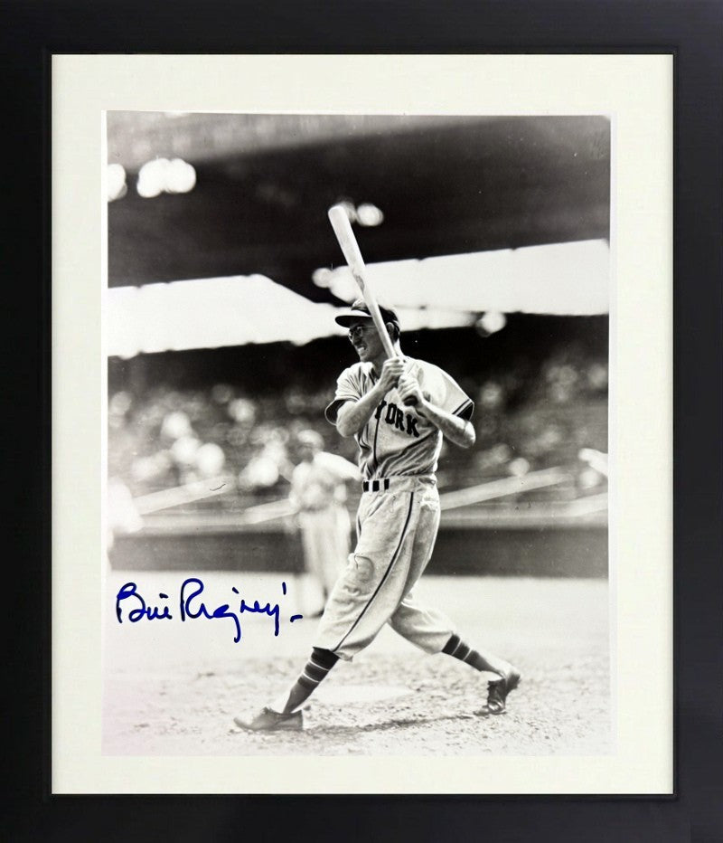 Bill Rigney signed New York Giants 8x10 Photo imperfect Framed - COA (1946-1953)