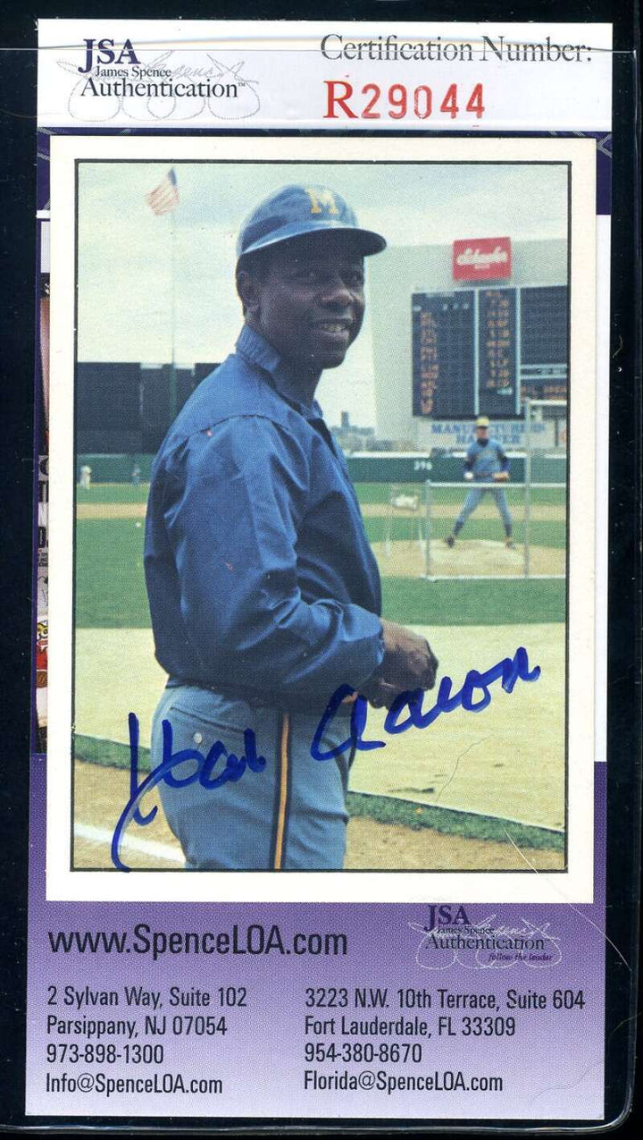Hank Aaron JSA Coa Signed 1975 SSPC Autograph