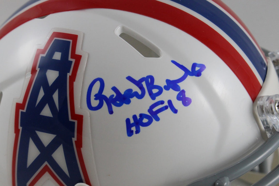 Robert Brazile Autographed Houston Oilers TB Mini Helmet HOF Beckett WIT 54736