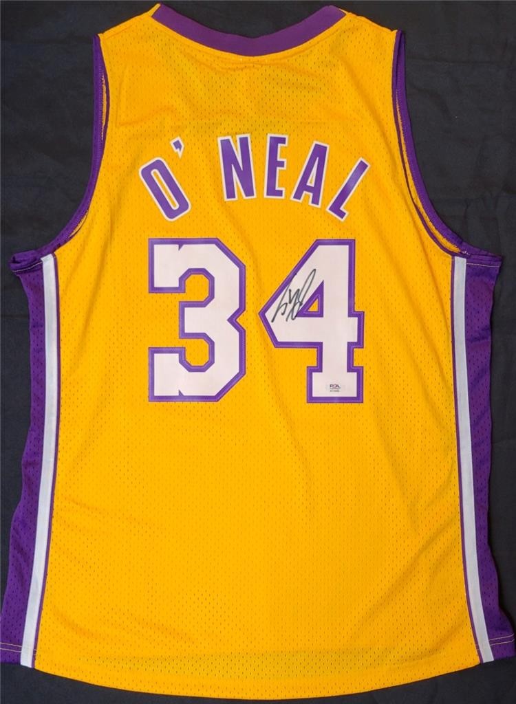 Shaquille O'Neal Shaq signed Mitchell & Ness 1999-00 Lakers Jersey autograph PSA