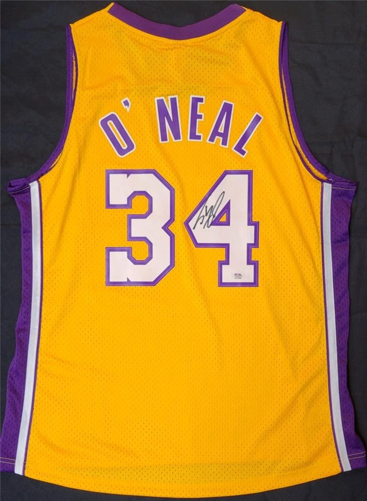 Shaquille O'Neal Shaq signed Mitchell & Ness 1999-00 Lakers Jersey autograph PSA