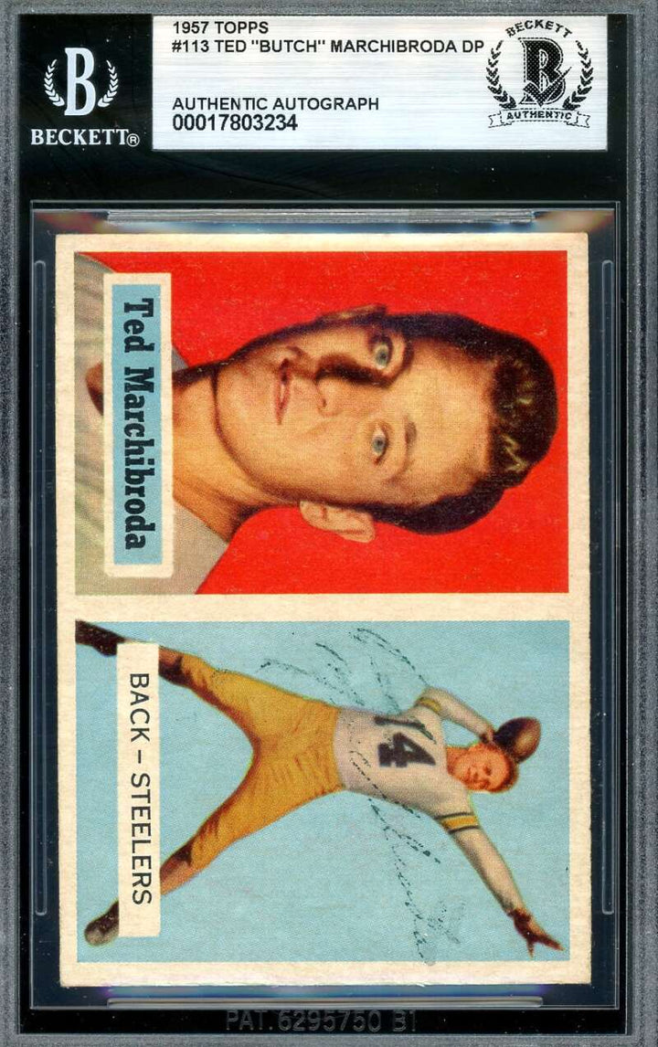 Ted Butch Marchibroda Beckett BAS Vintage Signed 1957 Topps Autograph