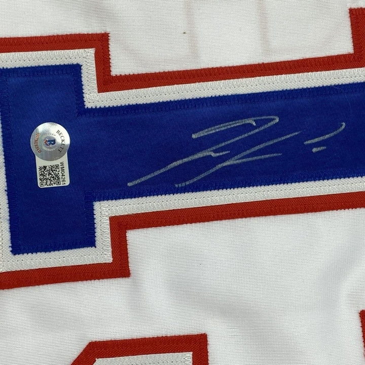 Autographed/Signed RONALD ACUNA JR. Atlanta White Retro Jersey Beckett COA