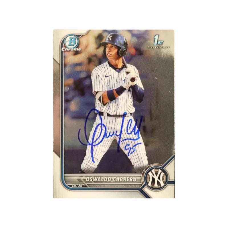 Oswaldo Cabrera New York Yankees Autographed 2022 Bowman 1st Chrome Card (CX Auth)