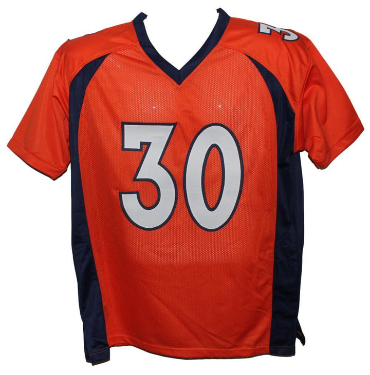 Phillip Lindsay Autographed/Signed Pro Style Orange XL Jersey BAS 34314