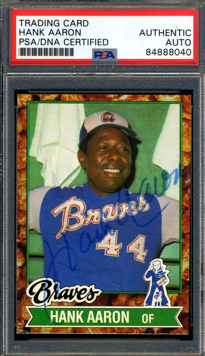 Hank Aaron PSA DNA Signed 1982 Cracker Jack Topps Autograph