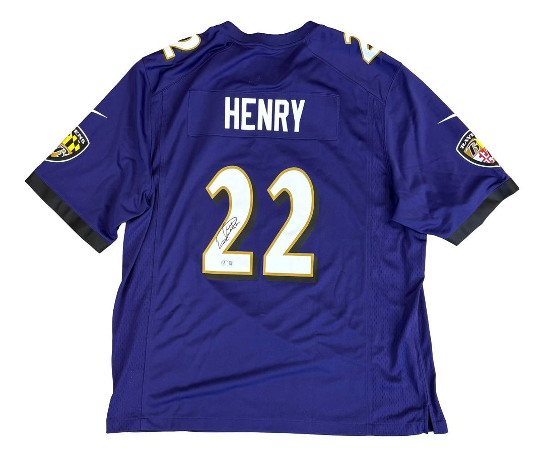 Derrick Henry Signed Baltimore Ravens Nike Game Replica Jersey BAS