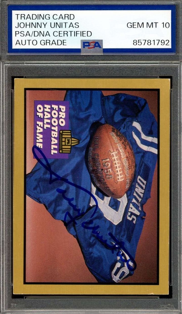 Johnny Unitas Gem Mint 10 PSA DNA Signed 1993 Enor HOF Autograph