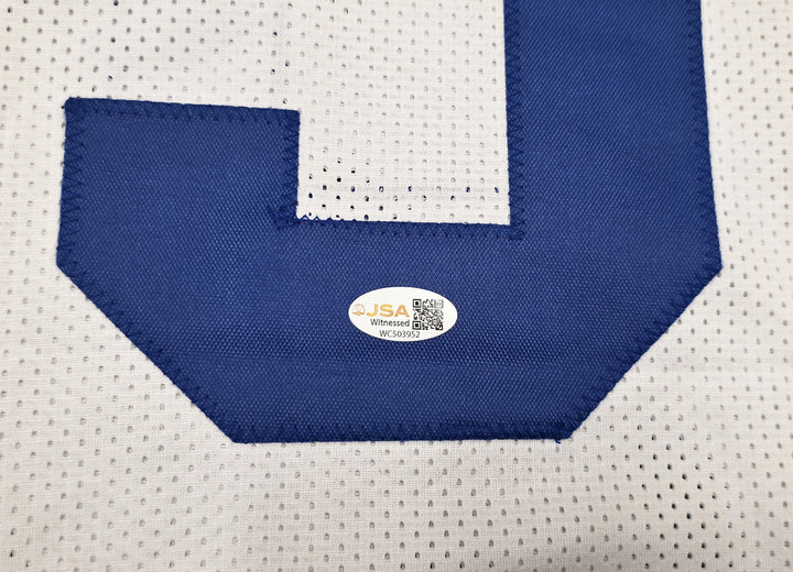 Dallas Cowboys George Pickens Autographed White Jersey JSA Witness