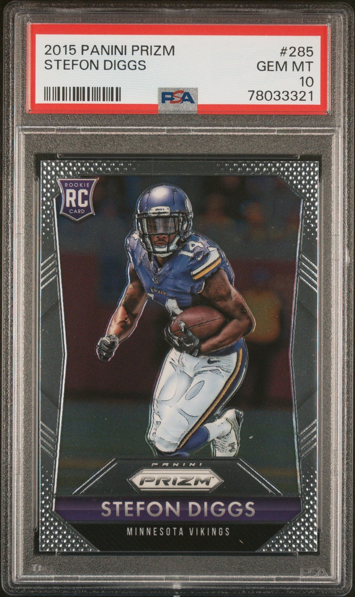Graded 2015 Panini Prizm Stefon Diggs #285 Rookie RC Card PSA 10 Gem