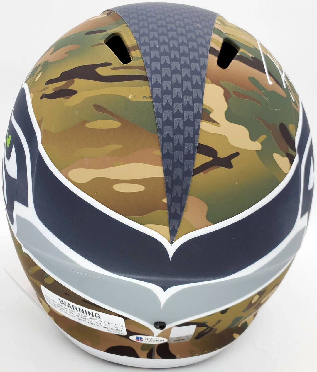 Russell Wilson Signed Seahawks Camo Full Size Replica Speed Helmet RW Holo