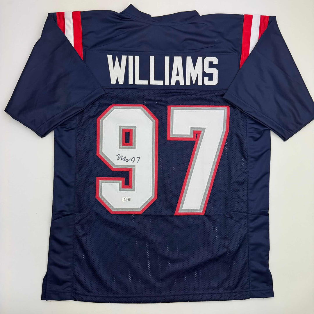 Autographed/Signed Milton Williams New England Blue Jersey Beckett BAS COA