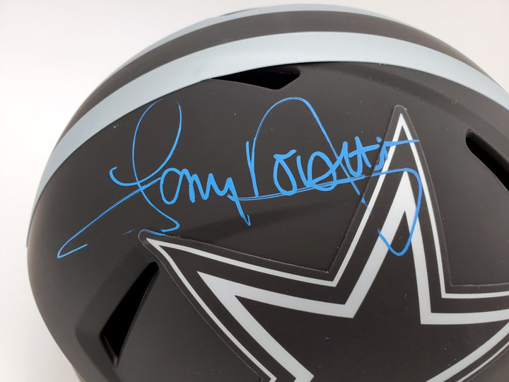 Tony Dorsett Signed Eclipse Black Cowboys Full Size Speed Replica Helmet Beckett