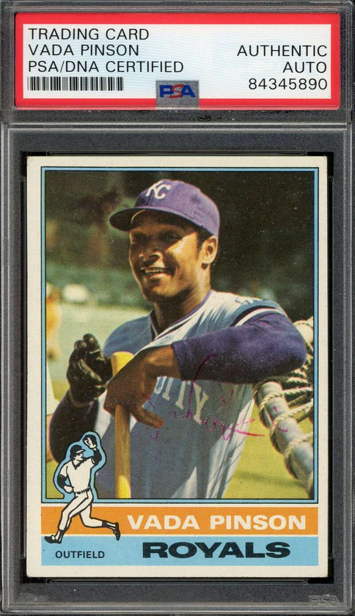 Vada Pinson PSA DNA Signed 1976 Topps Autograph