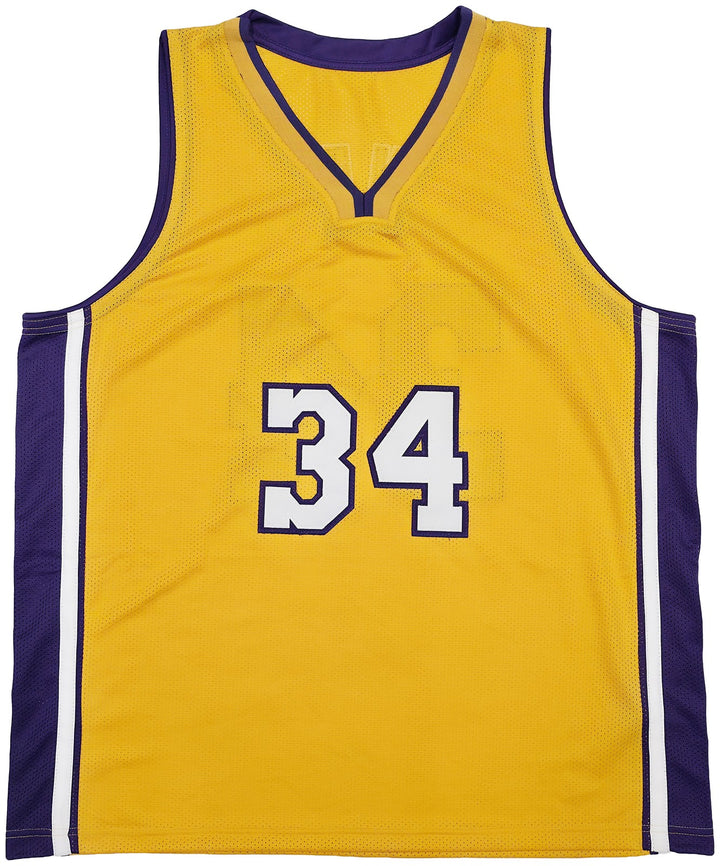 Los Angeles Lakers Shaquille O'Neal Autographed Signed Gold Jersey JSA