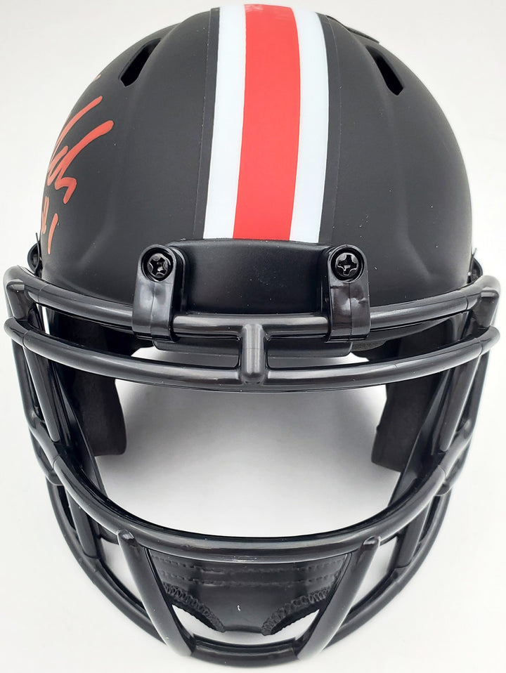 Justin Fields Signed Ohio State Buckeyes Eclipse Black Speed Mini Helmet Beckett