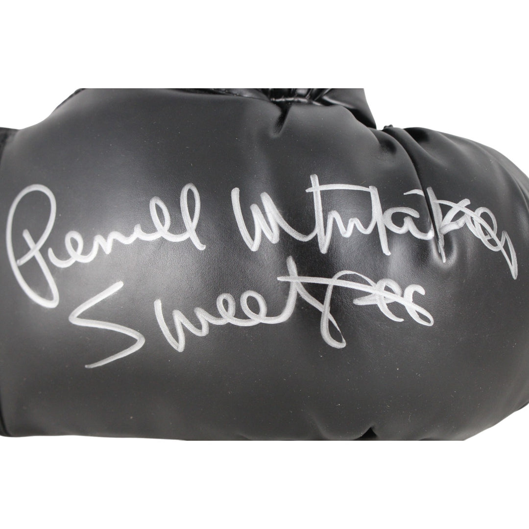 Pernell Sweat Pea Whitaker Autographed Black Everlast R Boxing Glove JSA 53563