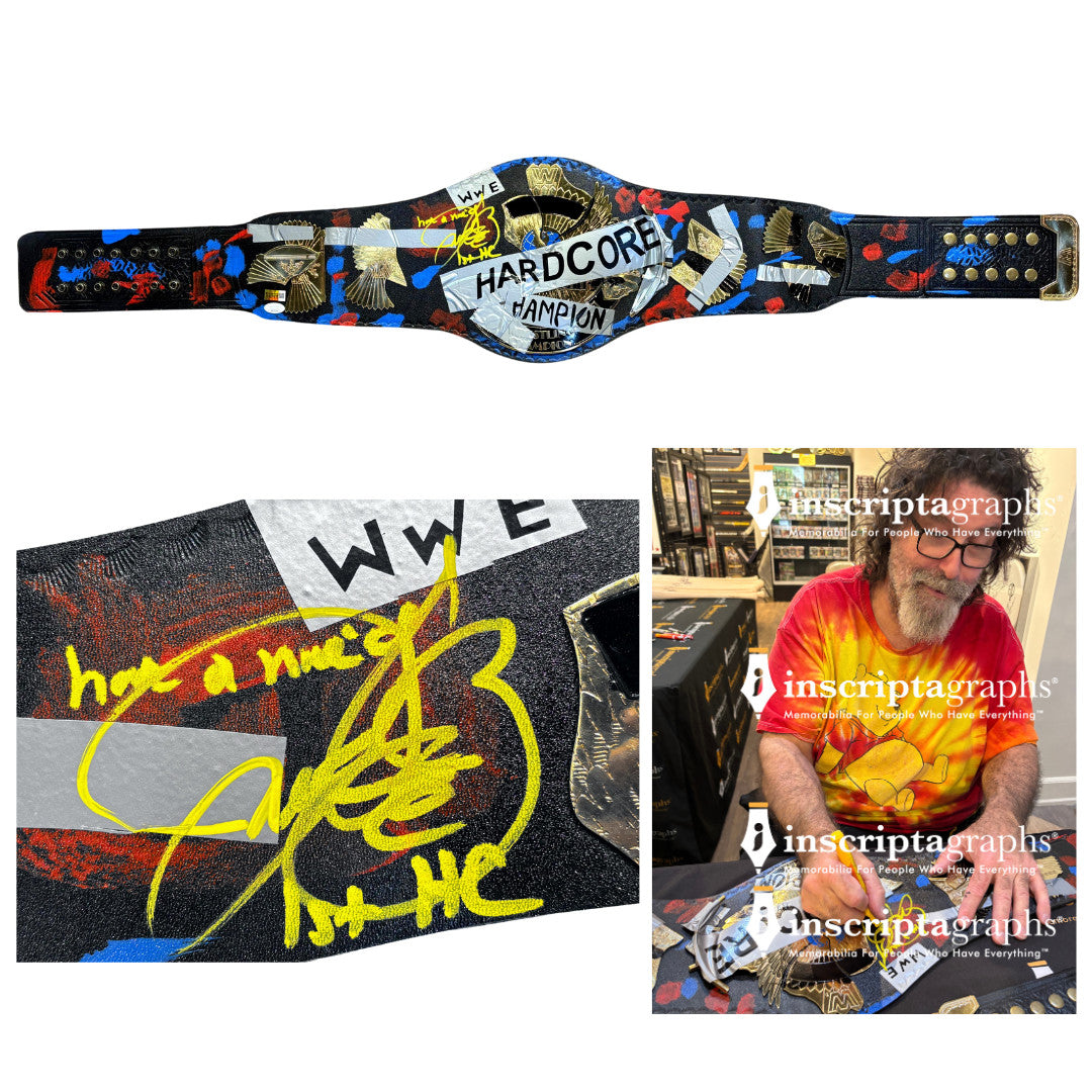 Mankind Mick Foley Autographed WWE WWF Hardcore Championship Belt Signed JSA COA