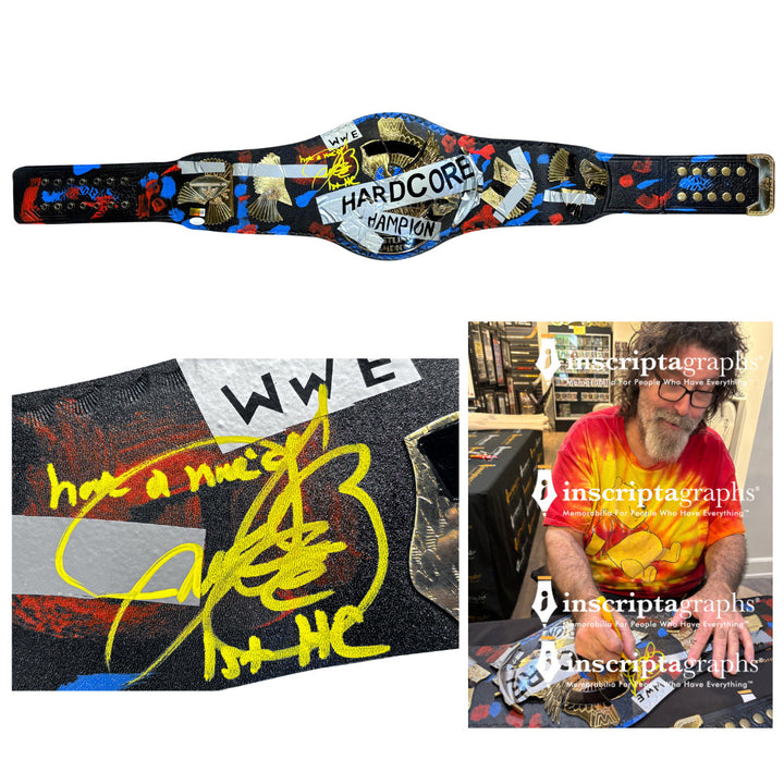 Mankind Mick Foley Autographed WWE WWF Hardcore Championship Belt Signed JSA COA