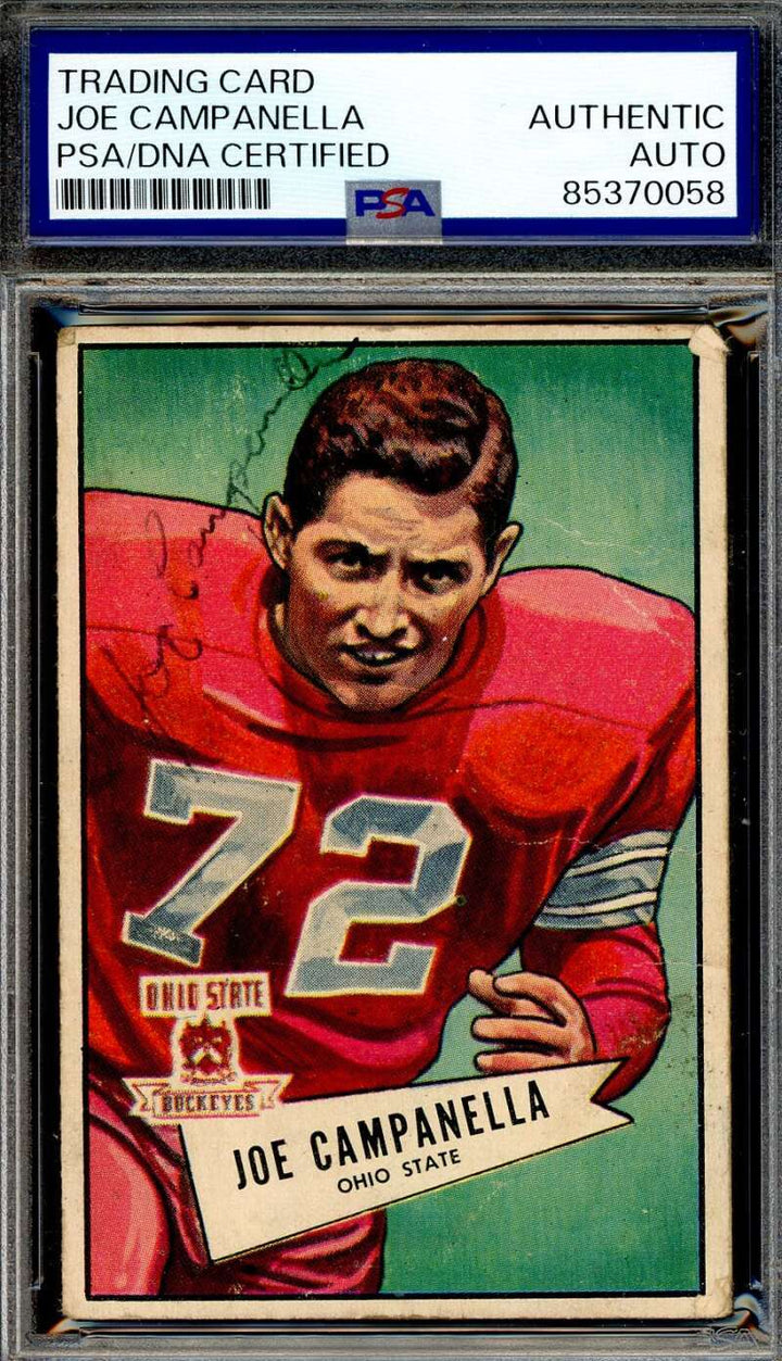 Joe Campanella PSA DNA Signed Key Card D.67 1952 Bowman Large Rookie Autograph