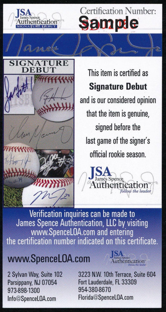CHANCE ADAMS SIGNED BALL JSA SIGNATURE DEBUT COA ROYALS YANKEES COLORADO ROCKIES