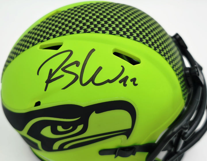 Rashid Shaheed Signed Seattle Seahawks Rave Green Speed Mini Helmet MCS Holo