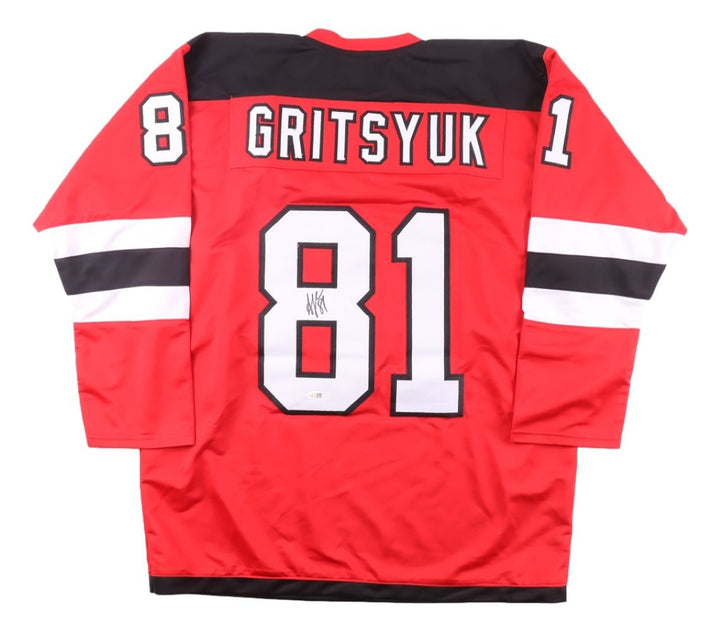 Arseni Gritsyuk New Jersey Signed Red Hockey Jersey JSA QR