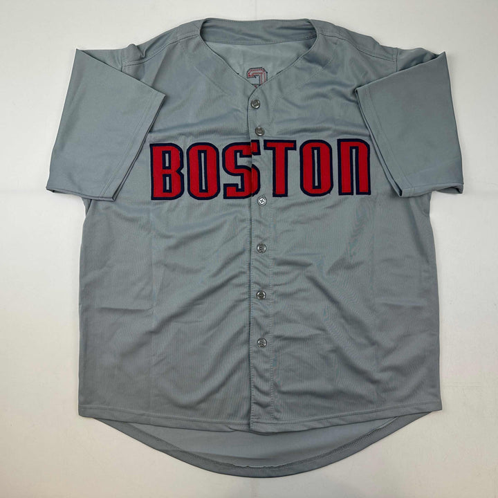 Facsimile Autographed Wade Boggs Boston Grey Reprint Jersey Size Men's XL