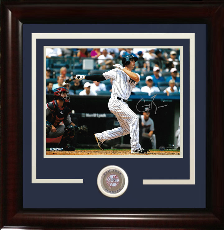 Greg Bird signed 8x10 1st HR photo framed Yankees coin autograph Steiner COA