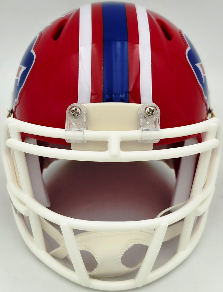 Bruce Smith Signed Buffalo Bills Red 1987-2001 Throwback Speed Mini Helmet
