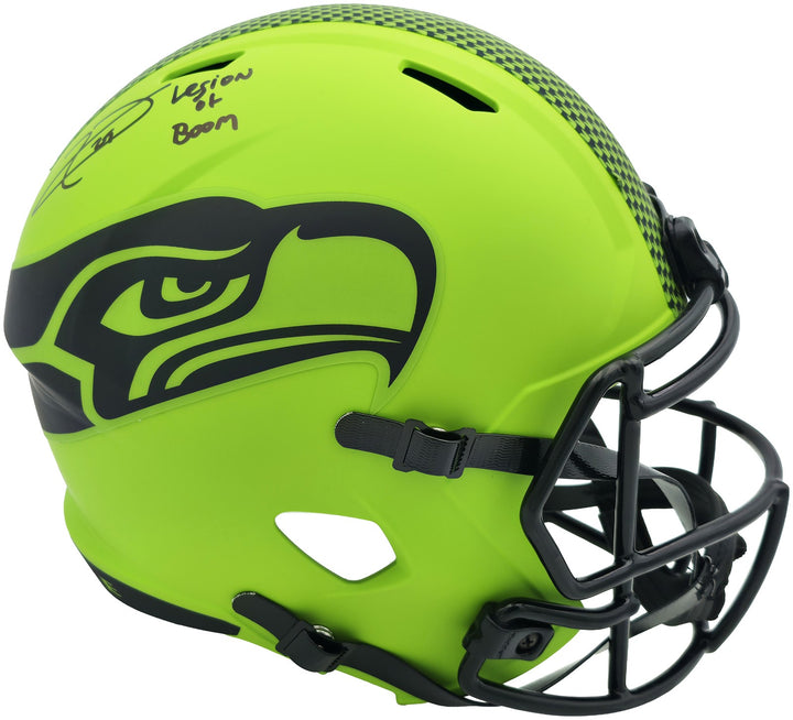 Earl Thomas III Signed Seahawks Rave Green Full Sz Rep Speed Helmet Beckett Wit