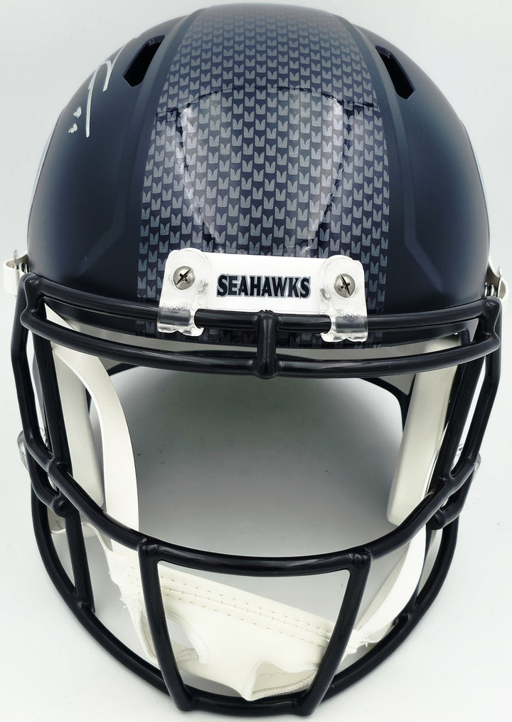Leonard Williams Signed Seahawks Blue Full Size Speed Replica Helmet Beckett Wit