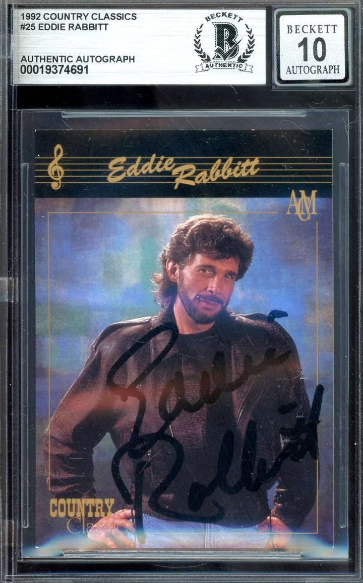 Eddie Rabbitt Gem Mint 10 Beckett BAS Signed 1992 ACM Country Classics Autograph