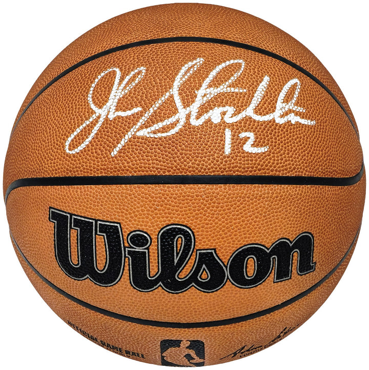 John Stockton Auto Official Game Ball Genuine Leather Basketball Jazz Beckett