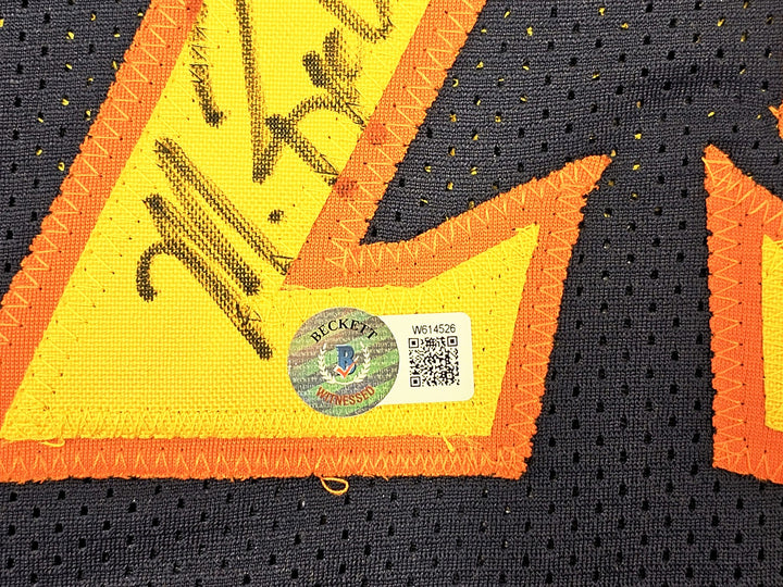 Warriors Chris Mullin Tim Hardaway Richmond Auto Blue Jersey Run TMC HOF Beckett