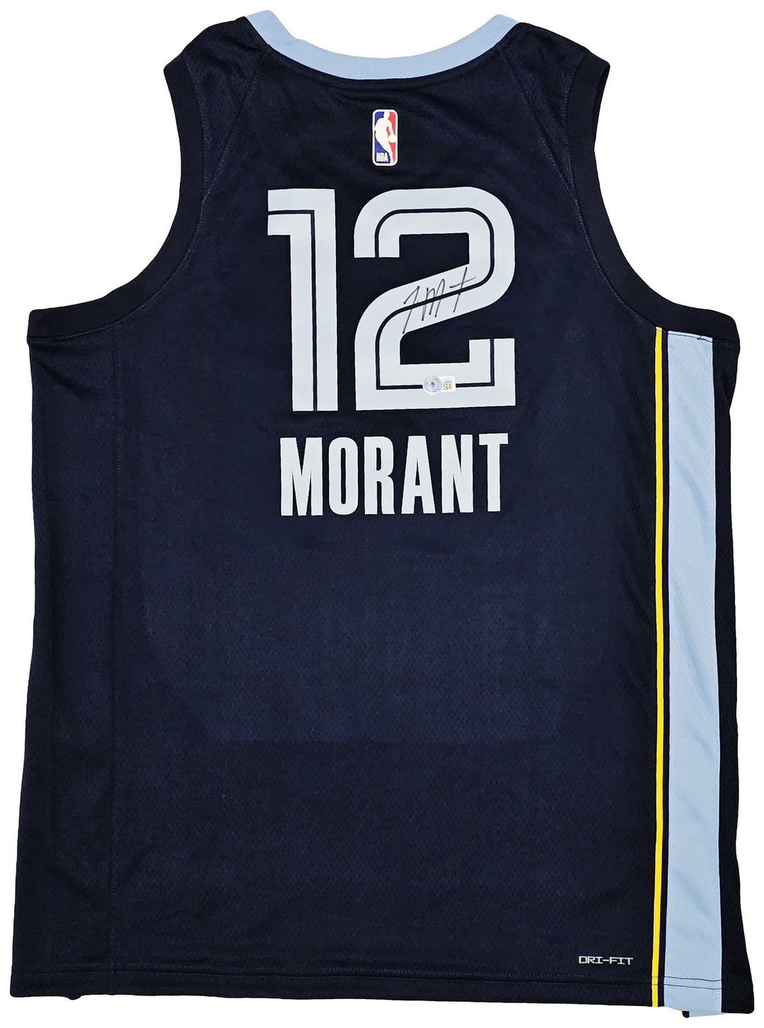 Grizzlies Ja Morant Auto Dark Blue Nike Icon Edition Swingman Jersey Size 48 BAS