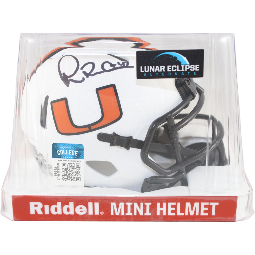 Michael Irvin Autographed Miami Hurricanes Lunar Mini Helmet Beckett WIT 51779