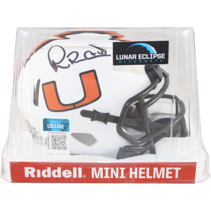 Michael Irvin Autographed Miami Hurricanes Lunar Mini Helmet Beckett WIT 51779