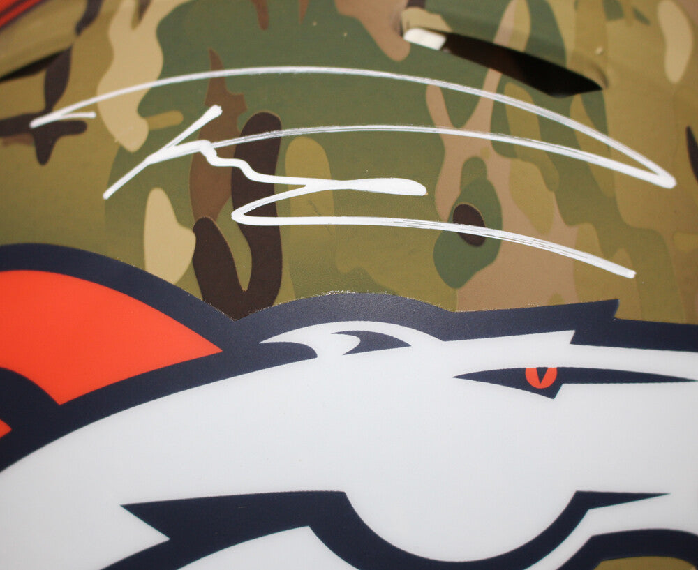 Russell Wilson Autographed Denver Broncos Authentic Camo Helmet FAN 36564