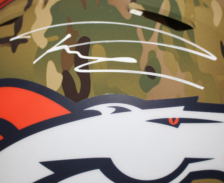 Russell Wilson Autographed Denver Broncos Authentic Camo Helmet FAN 36564